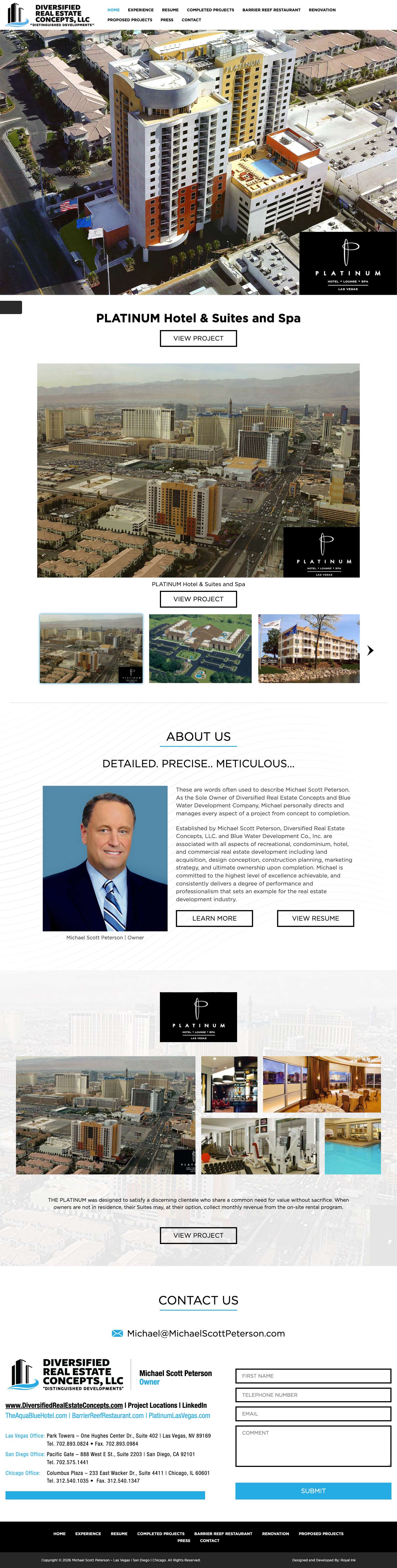 Home - Michael Scott Peterson - Las Vegas l San Diego l Chicago - Full Screenshot