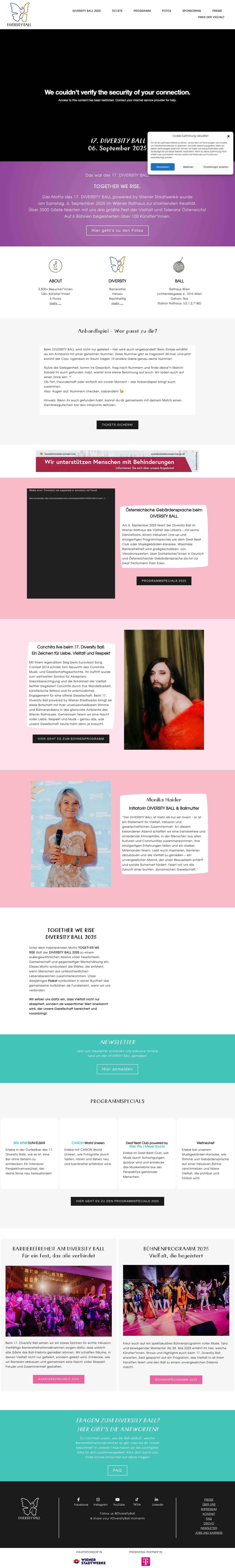 DIVERSITY BALL – Verein zur Förderung von Diversität, Barrierefreiheit und gesellschaftlicher Akzeptanz - Full Screenshot