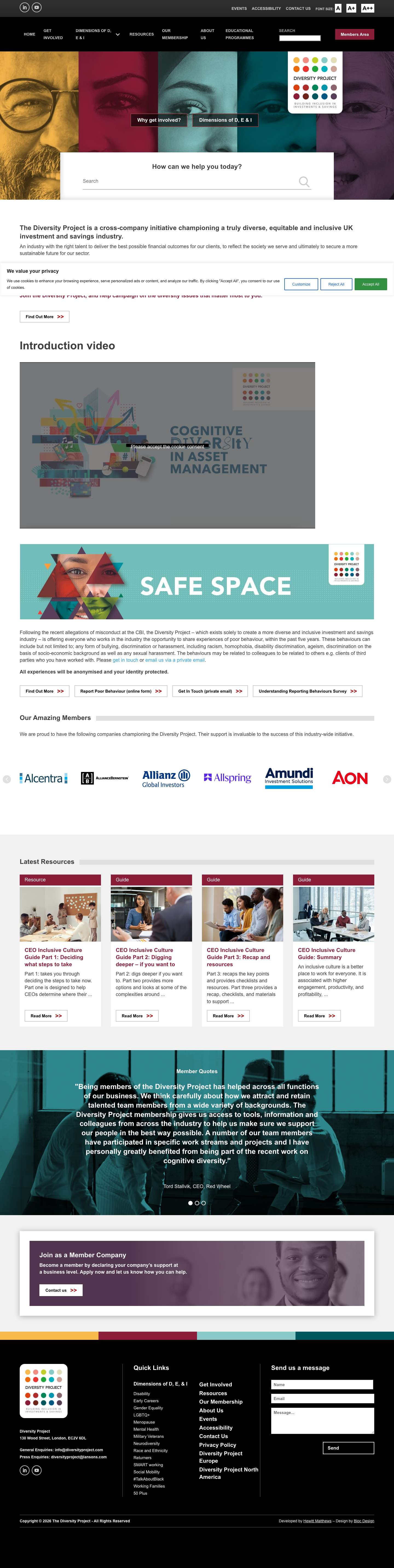 Homepage - Diversity Project - Full Screenshot