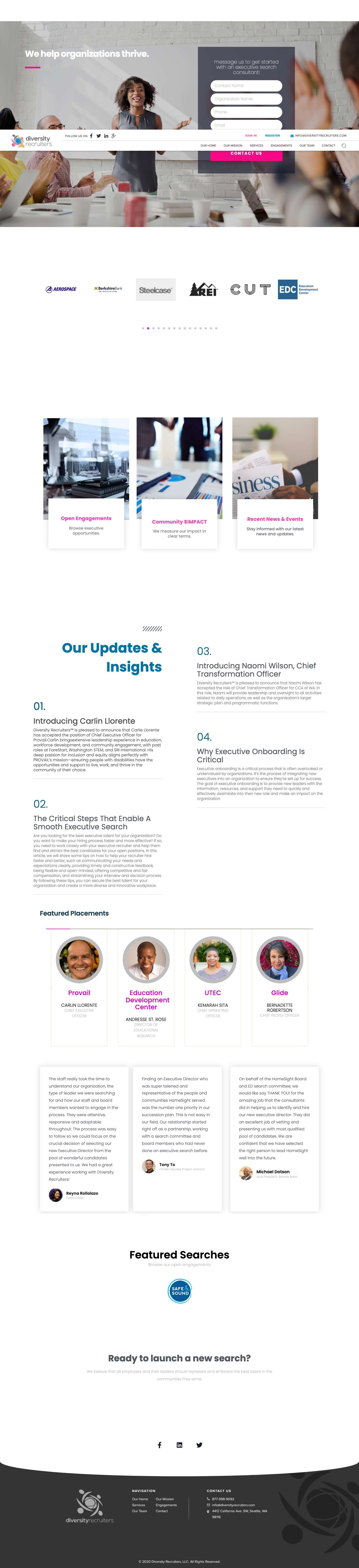 Our Home - Diversity Executive Recruiters™ - Full Screenshot