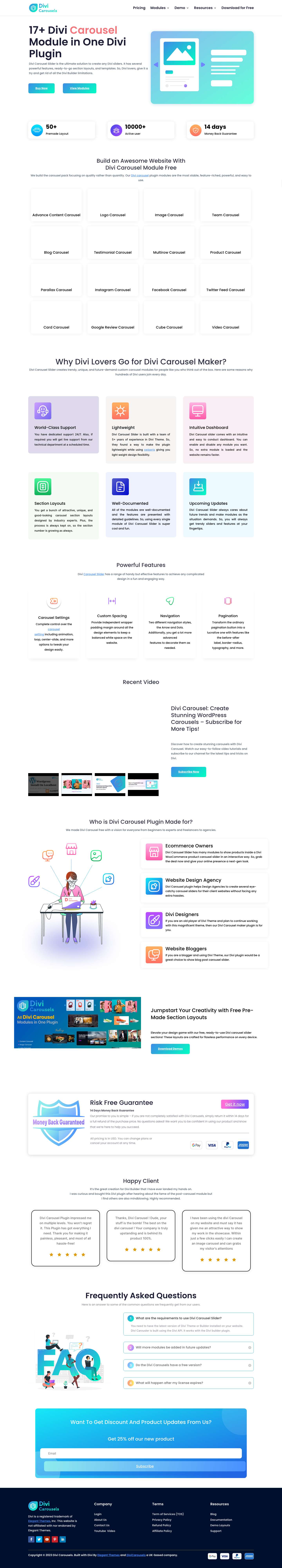 Divi Carousel Slider: 17+ Carousel Modules For Divi - Full Screenshot