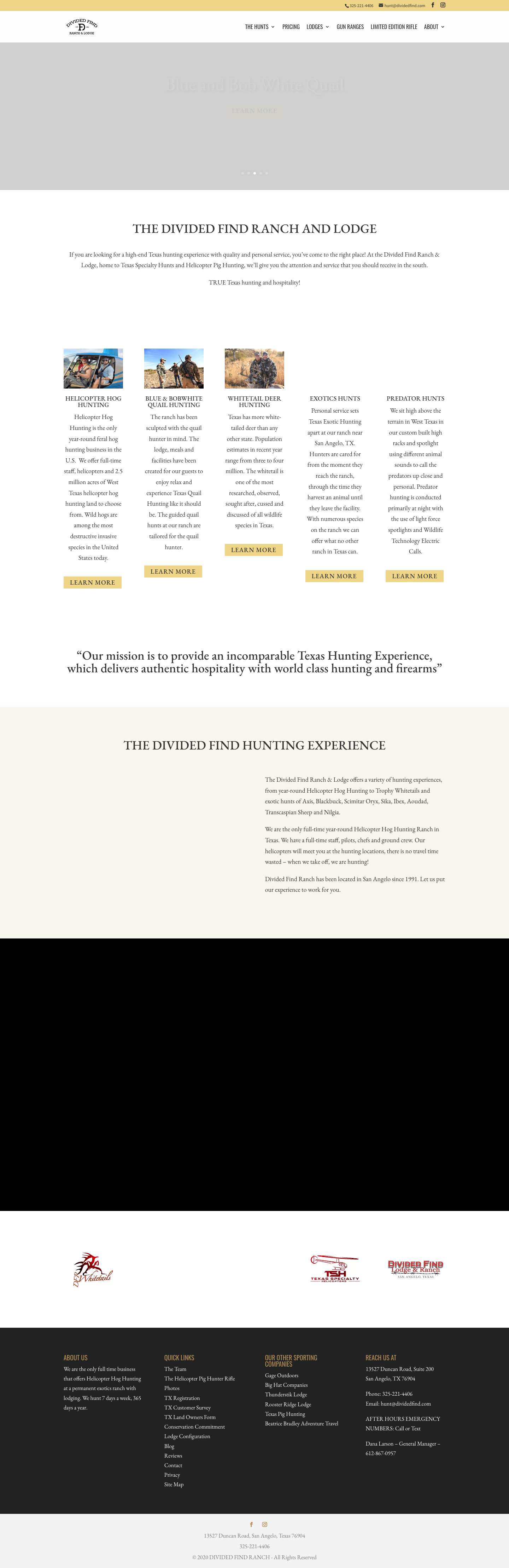 Divided Find Ranch and Lodge - Best Texas Hunting Experience - Full Screenshot