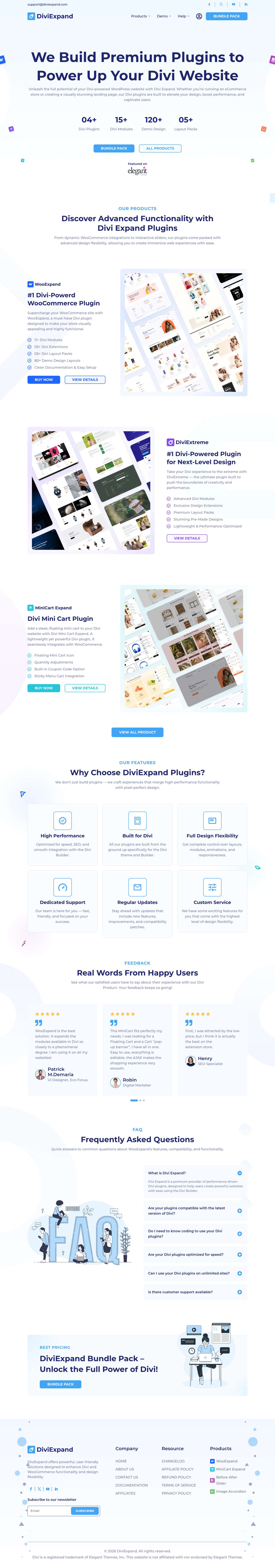 DiviExpand – Premium Divi Plugins, Layouts & Extensions - Full Screenshot