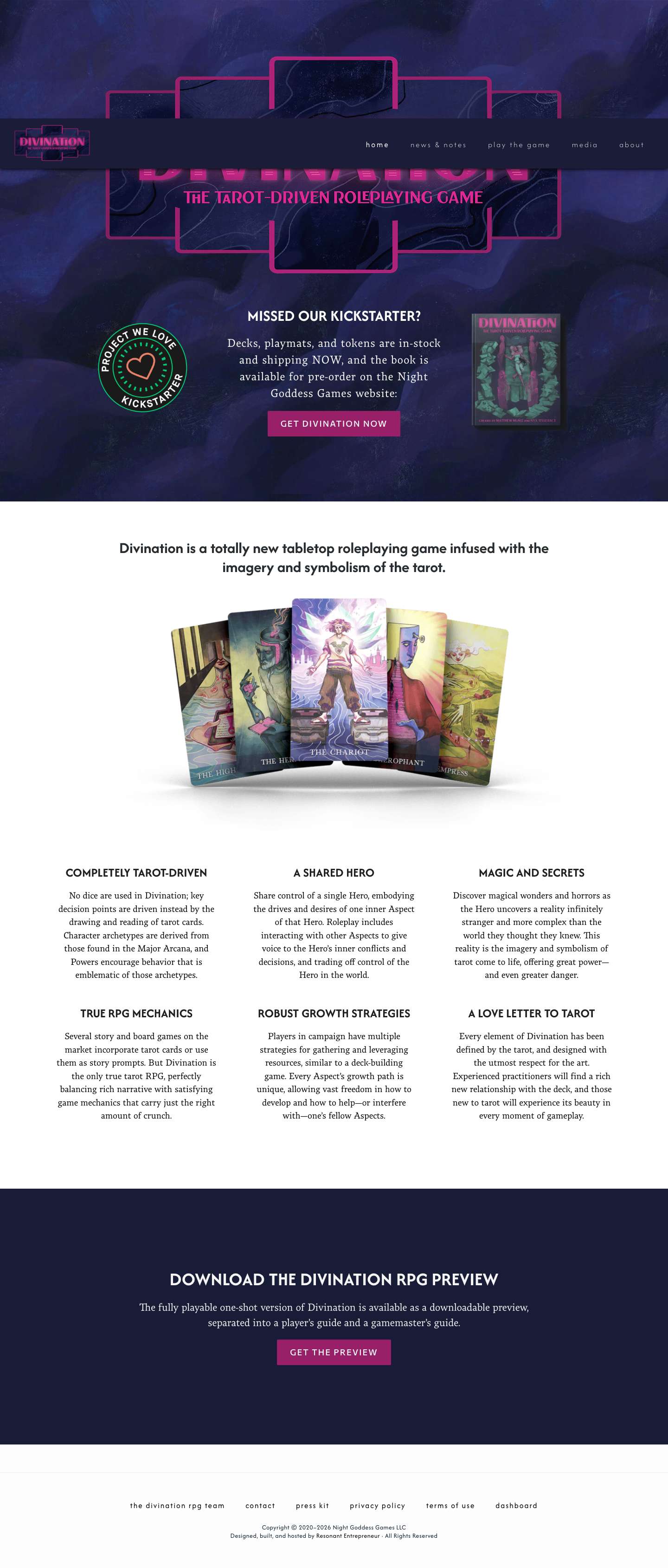 Divination – the tarot-driven roleplaying game - Full Screenshot