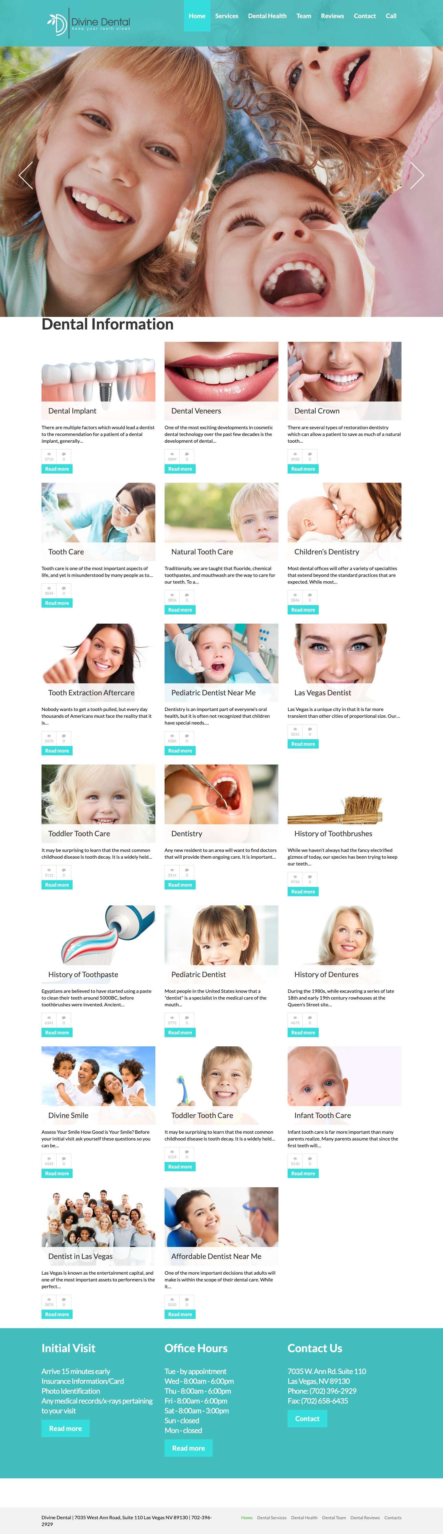 Divine Dental Homepage - Full Screenshot