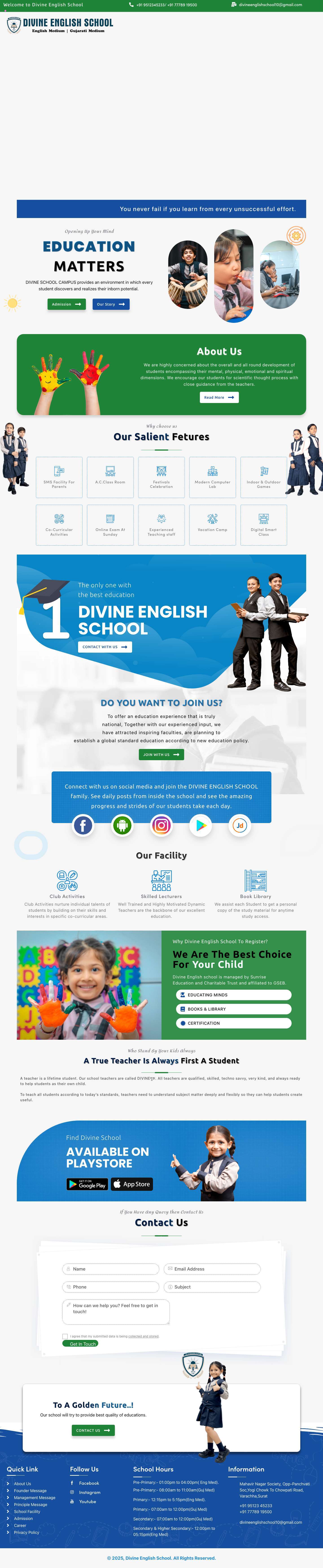 Home - Divine English School - Full Screenshot