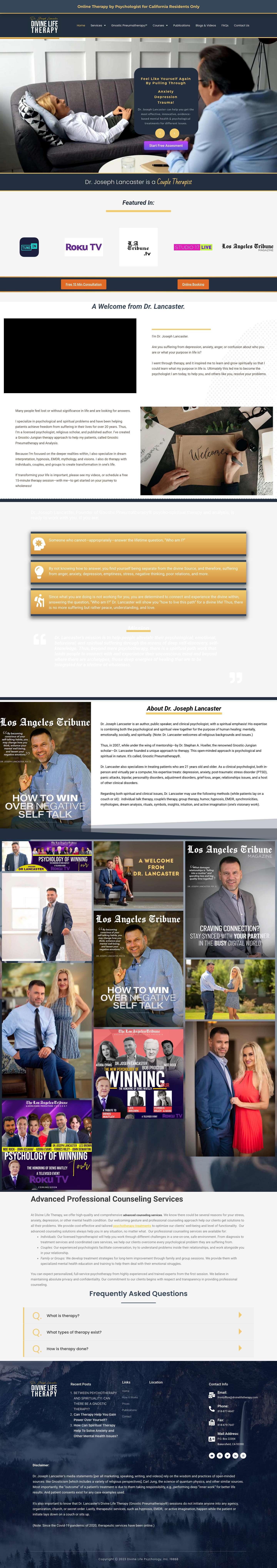 Best Certified Therapist In California - Divine Life Therapy - Full Screenshot