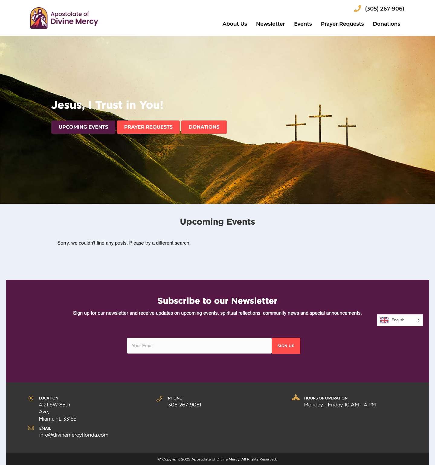 Apostolate of Divine Mercy | Miami, FL - Full Screenshot