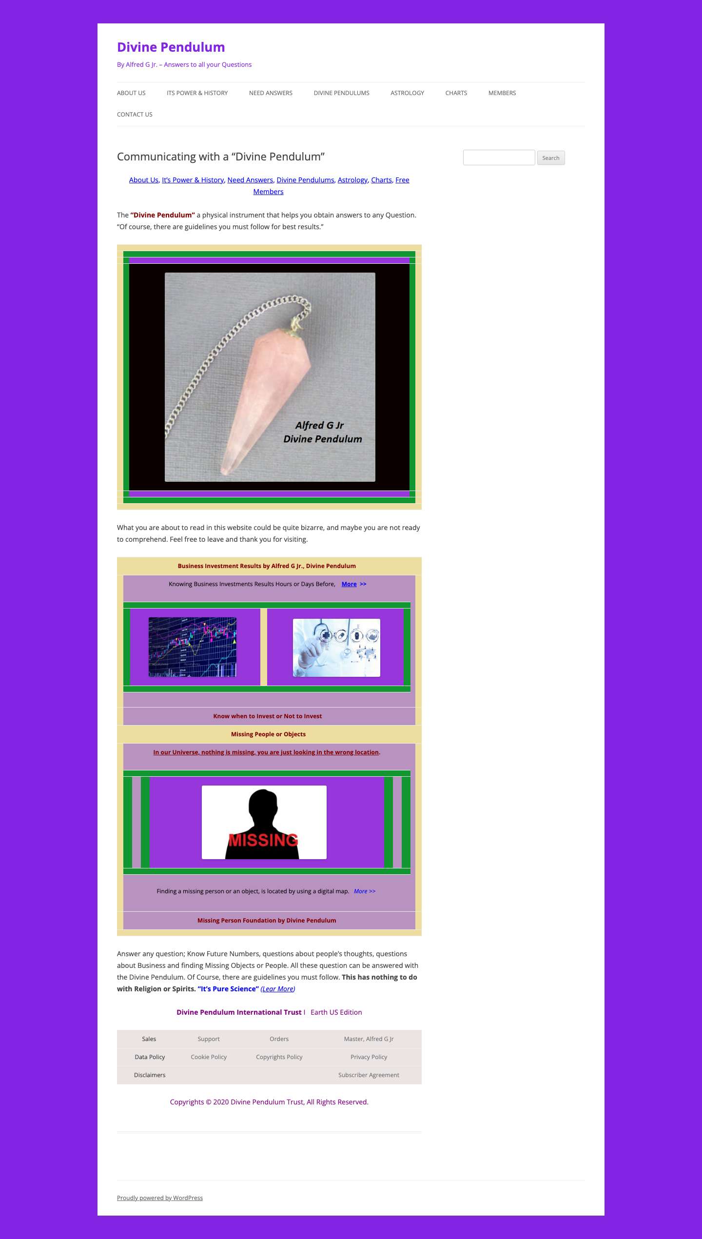 Communicating with a "Divine Pendulum" - Divine Pendulum - Full Screenshot