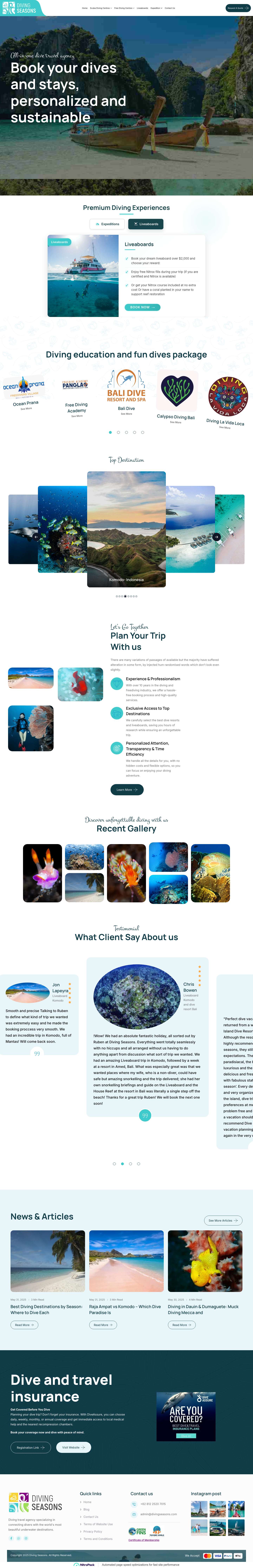 Diving Seasons – Liveaboard and Resort Booking - Full Screenshot