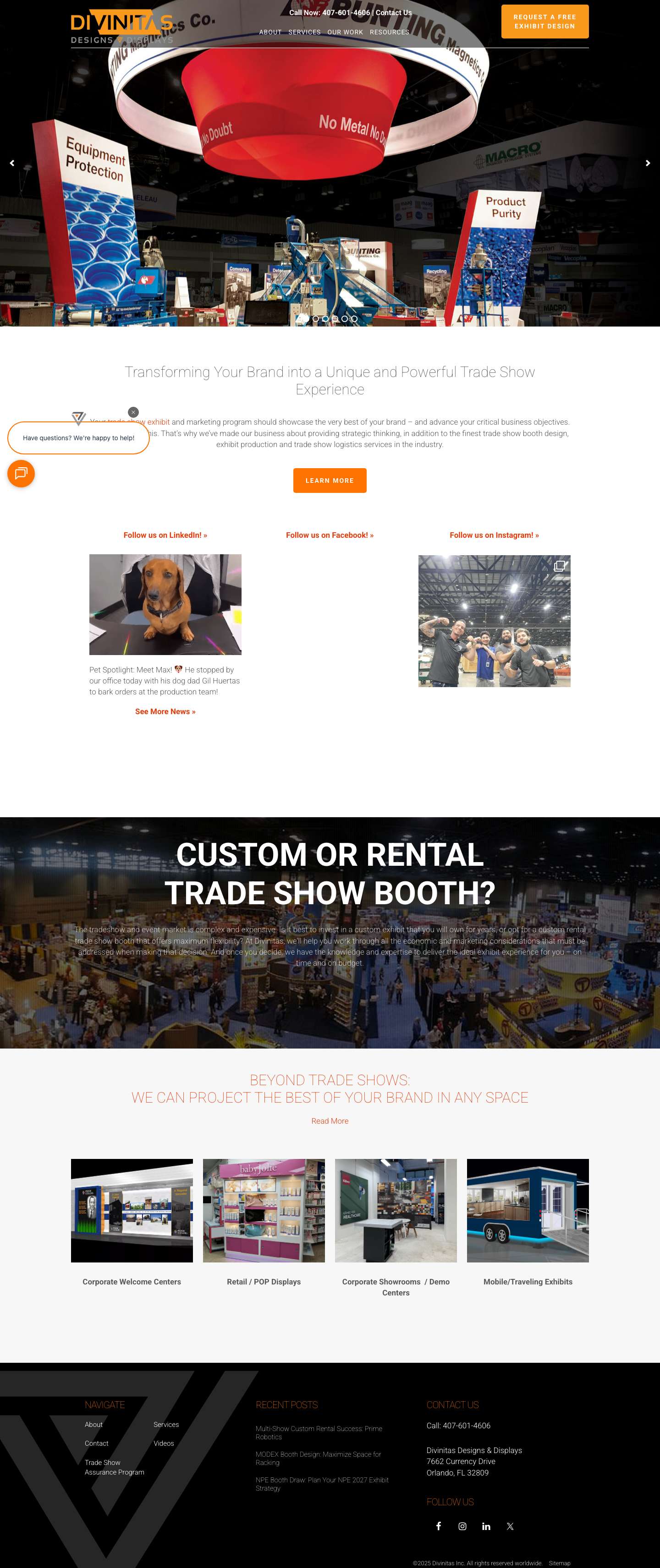 Divinitas | Trade Show Exhibits & Displays, Orlando, FloridaFacebookInstagramLinkedInTwitter - Full Screenshot