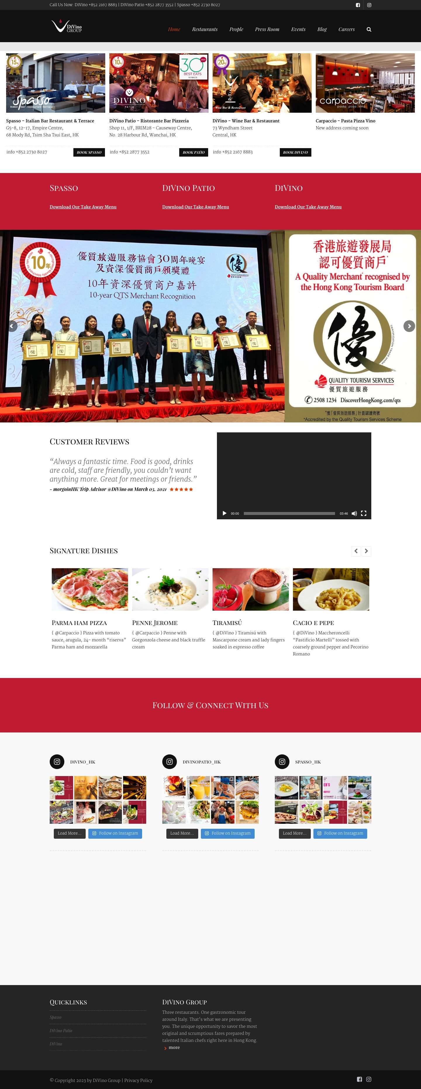 Best Italian Restaurant in Hong Kong | HK Italian Restaurant Near Me - Full Screenshot