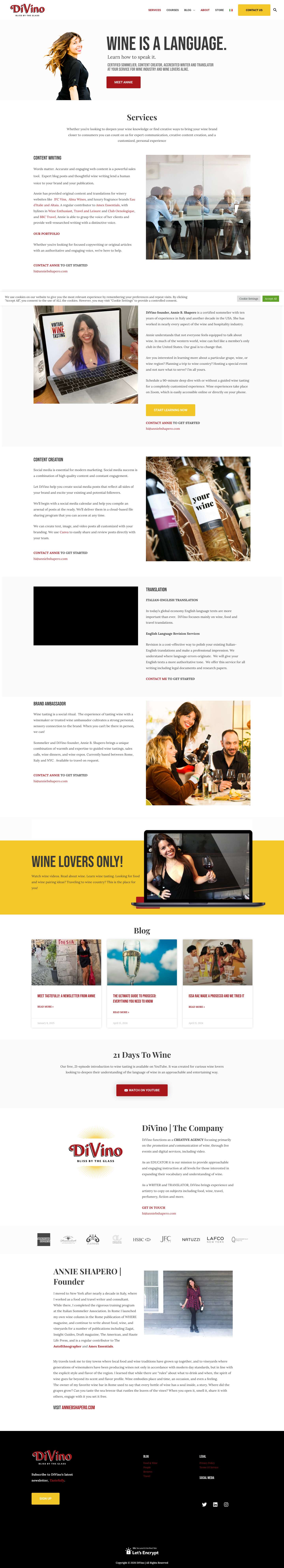 Wine Consulting and Communications | DiVino - Full Screenshot