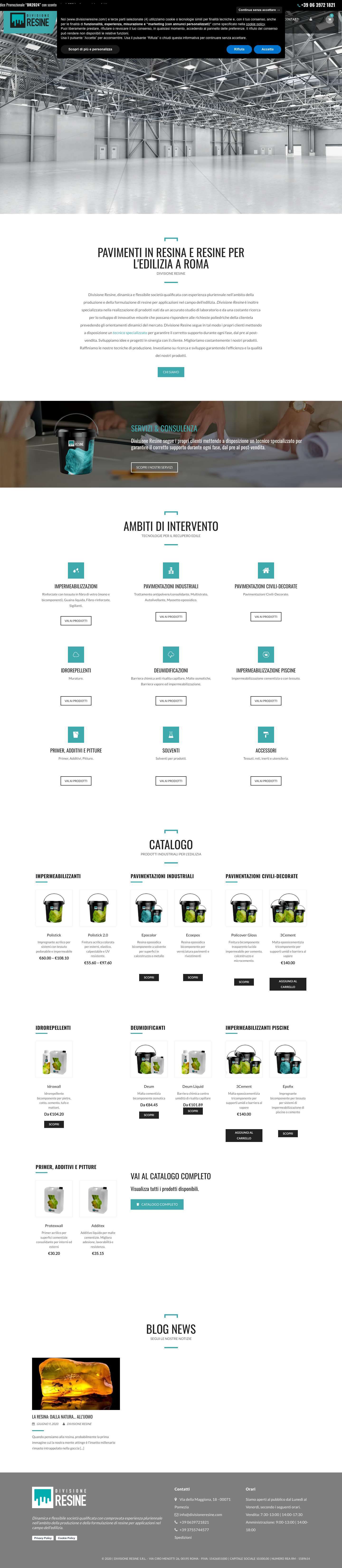 Pavimenti in Resina Roma | Pavimenti Industriali - Divisione Resine - Full Screenshot