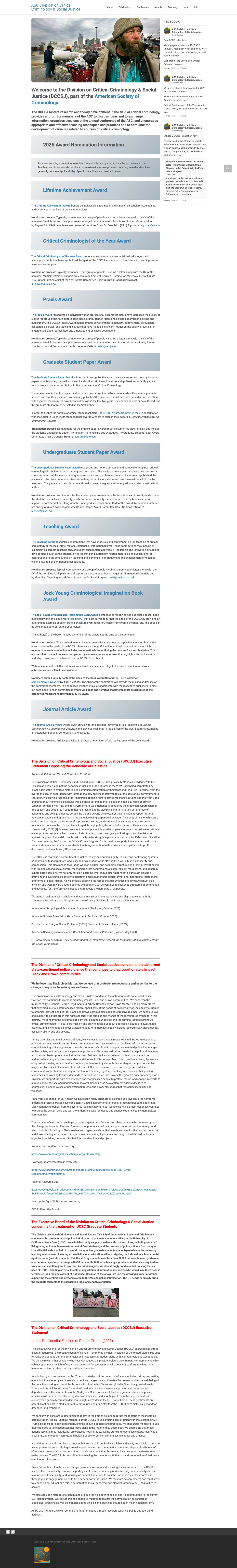 ASC Division on Critical Criminology & Social Justice - Full Screenshot