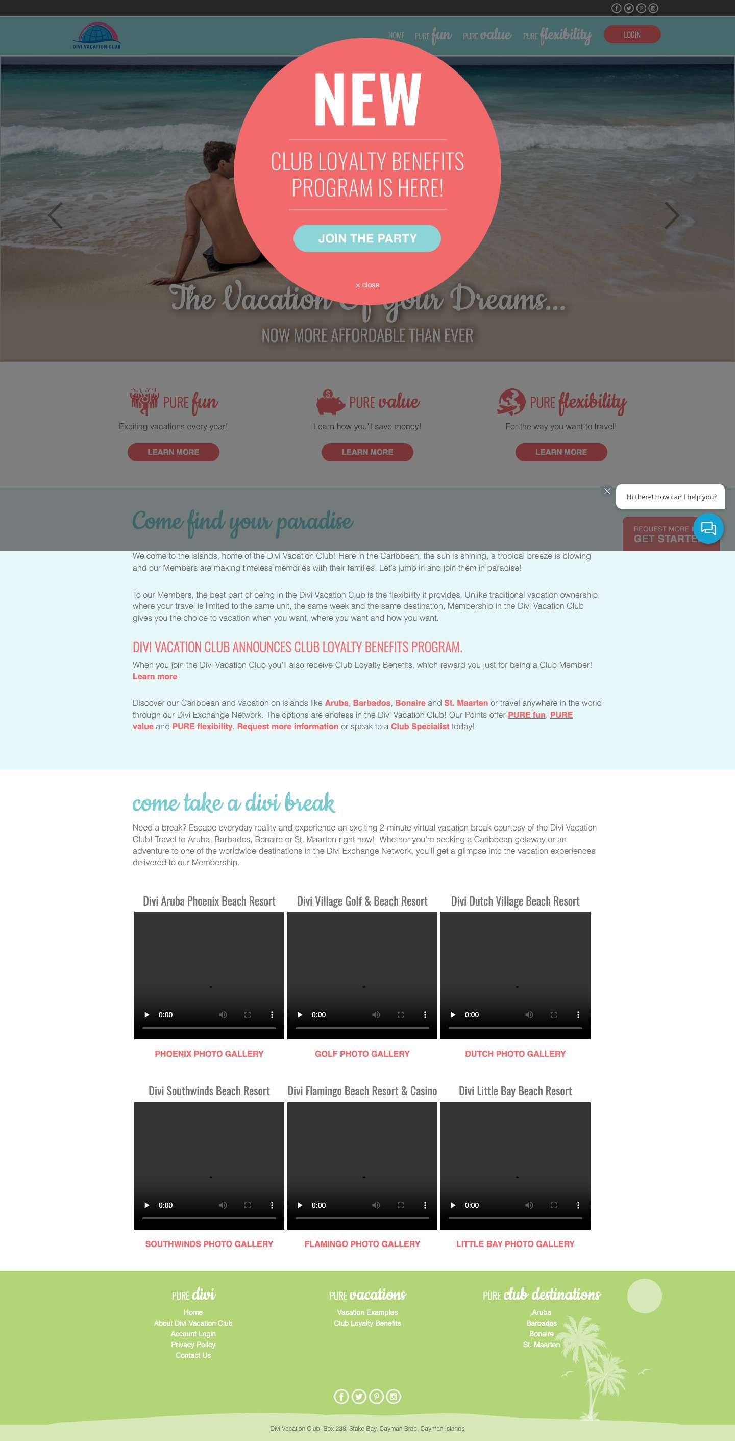 Divi Vacation Club - Full Screenshot