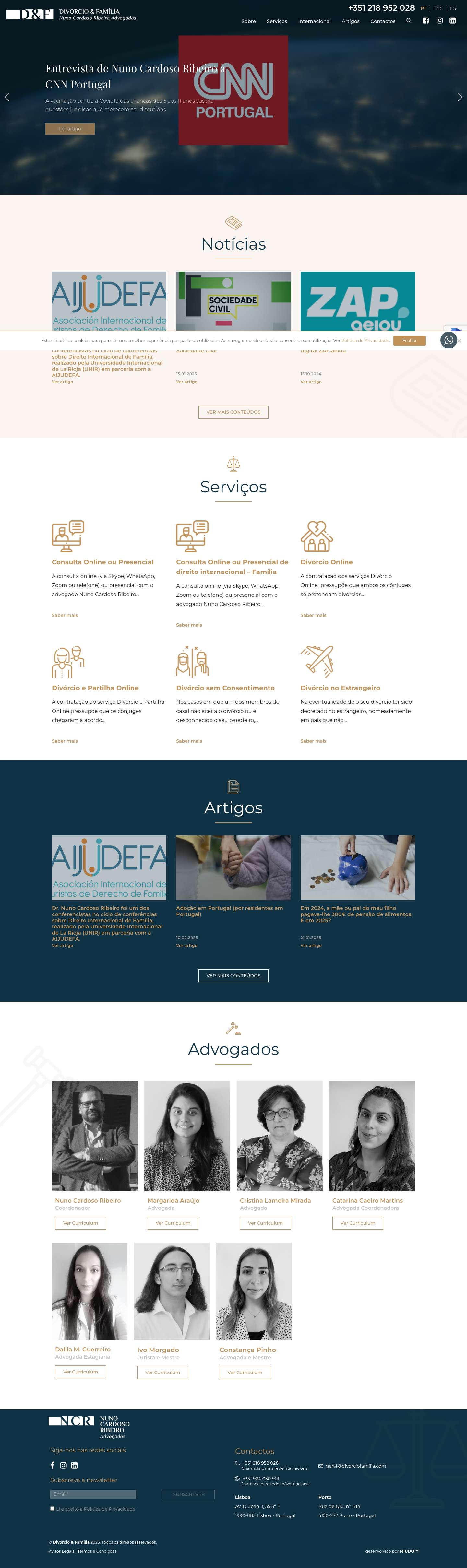 Divórcio & Família‎ | Divórcios Online, Consultas jurídicas pela internet, Advogados. - Full Screenshot