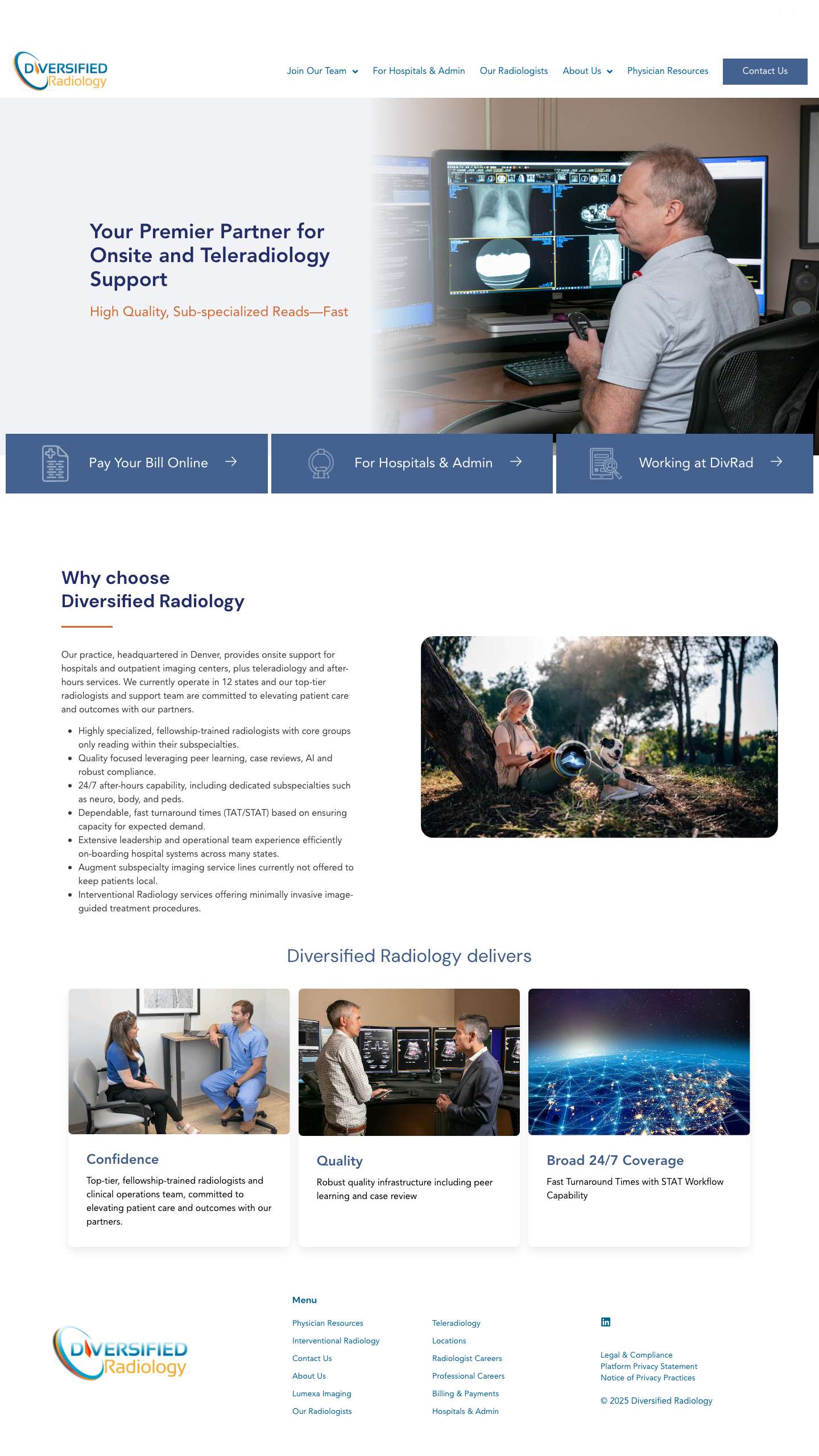 Diversified Radiology | Premier Onsite & Teleradiology Services in Denver, Colorado - Full Screenshot