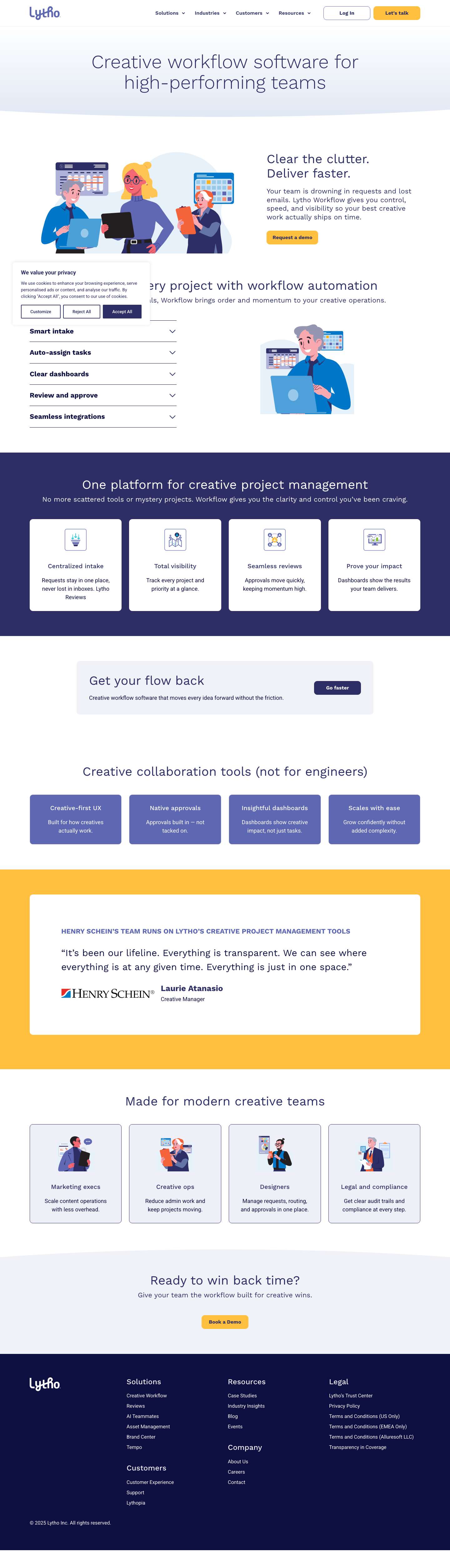 Creative Workflow & Project Management Tools for Teams | Lytho - Full Screenshot