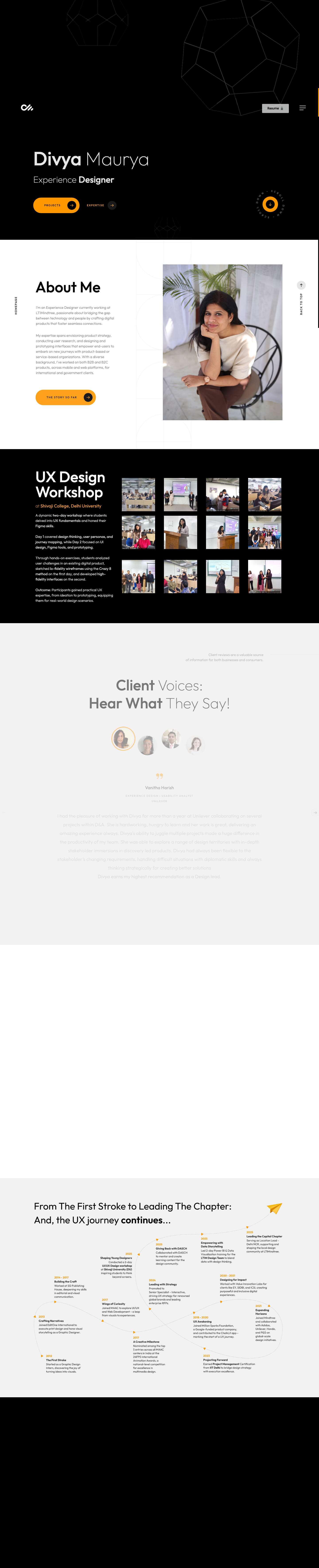 Divya Maurya – UX Designer - Full Screenshot