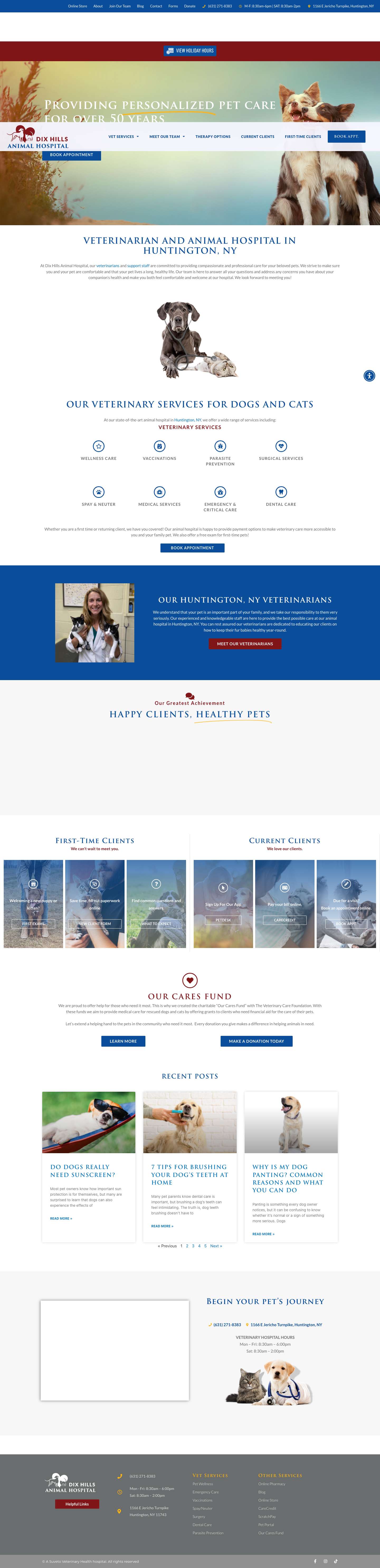 Veterinarian & Animal Hospital in Huntington, NY | Dix Hills Animal Hospital - Full Screenshot