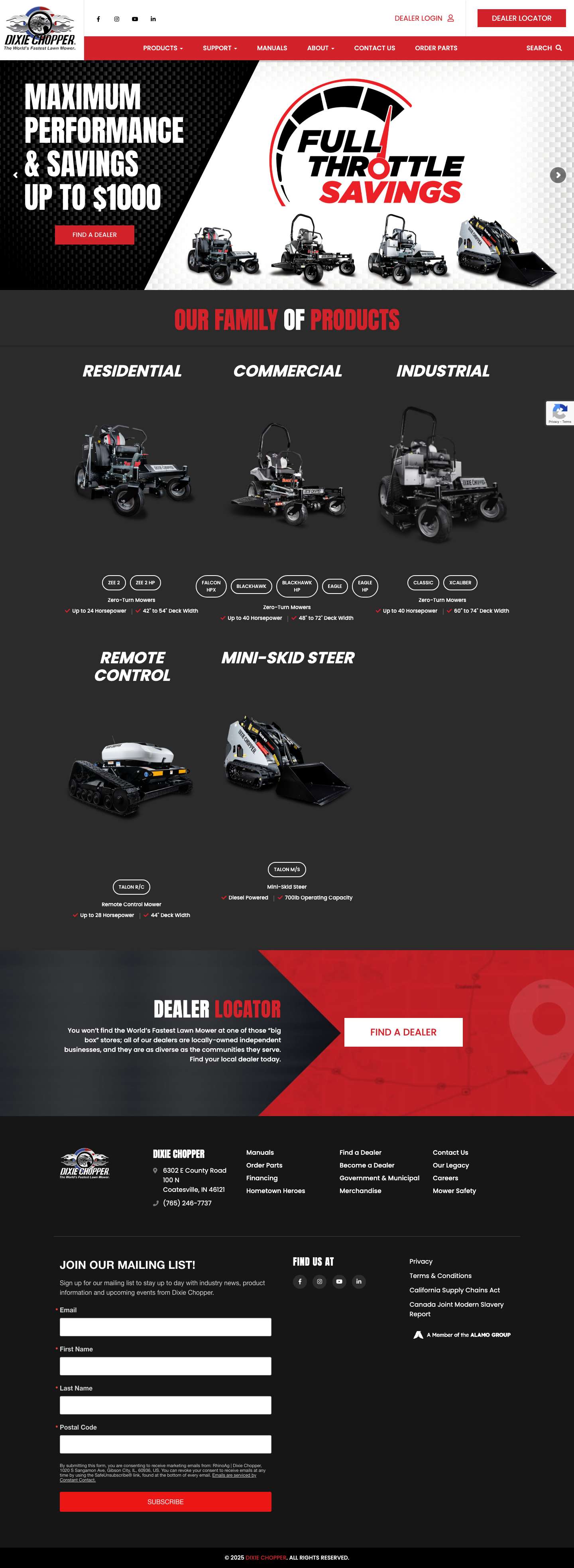 Best Commercial & Residential Zero-Turn Riding Lawn Mowers | Dixie Chopper - Full Screenshot