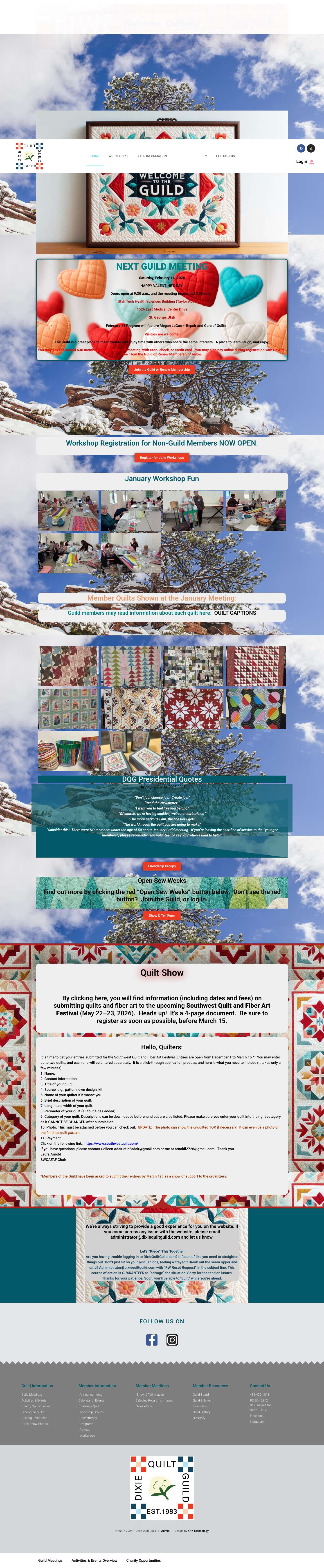 Dixie Quilt Guild – St. George, Utah - Full Screenshot