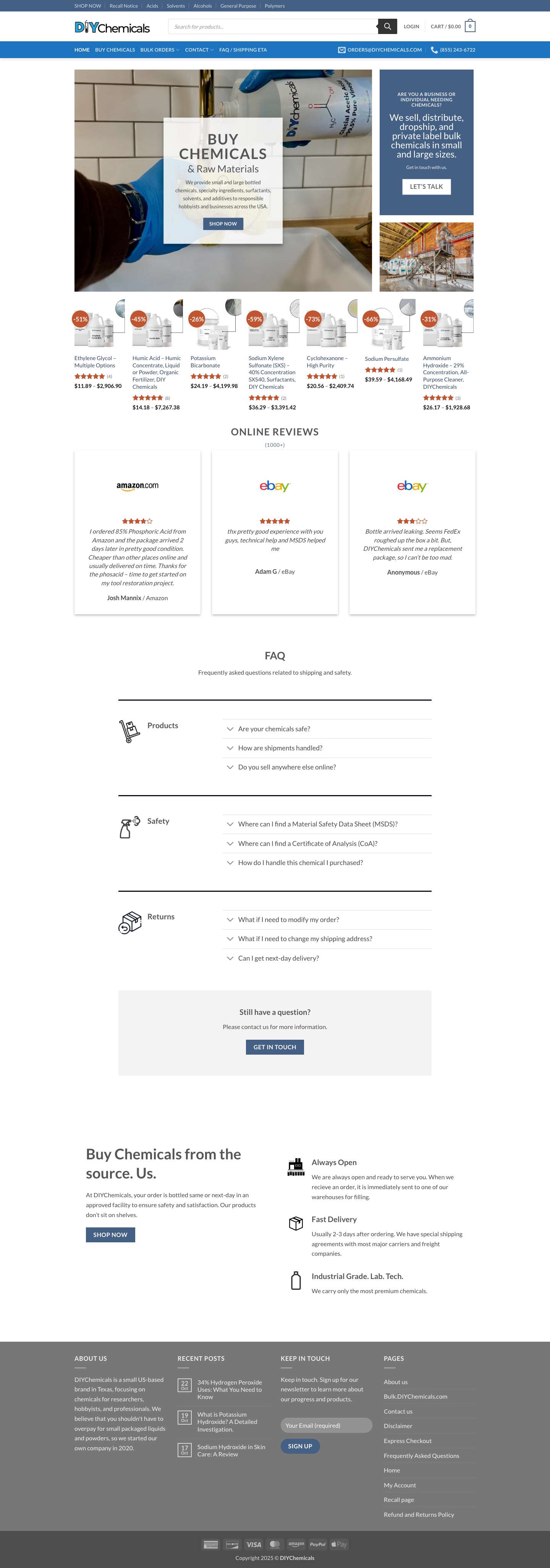 Home - DIYChemicals - Full Screenshot