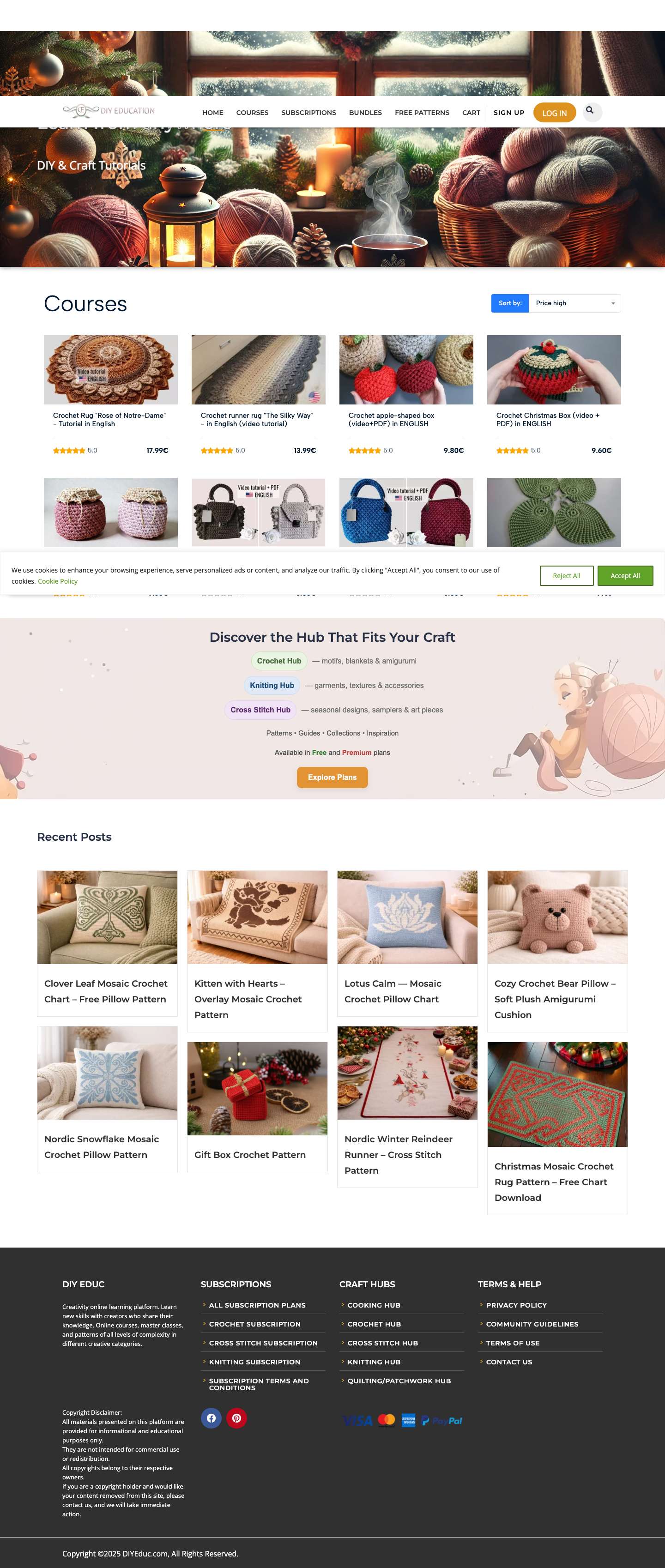 Online courses and video tutorials for creative people - DIY Education - Full Screenshot