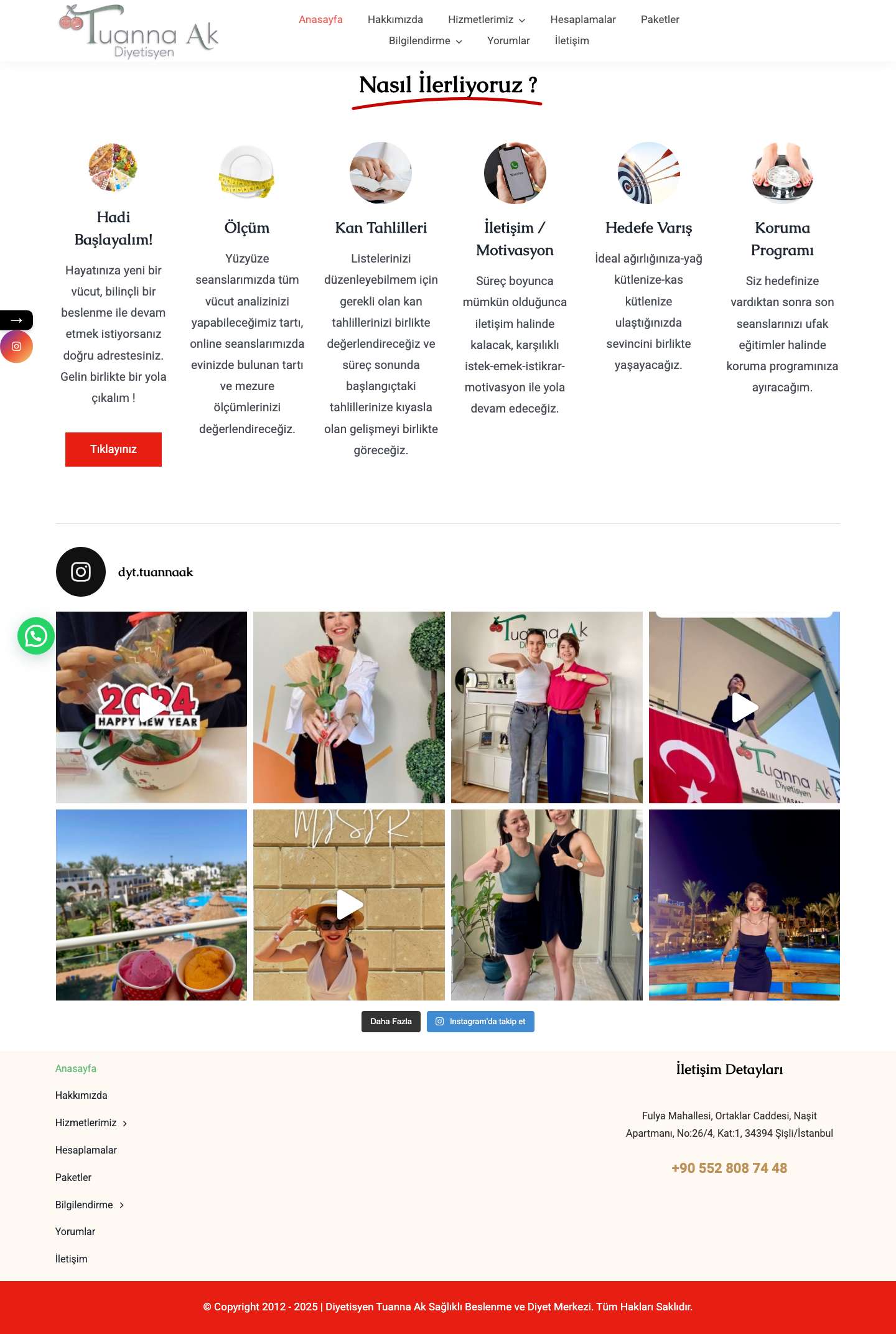 Anasayfa - Diyetisyen Tuanna AkWhatsApp - Full Screenshot