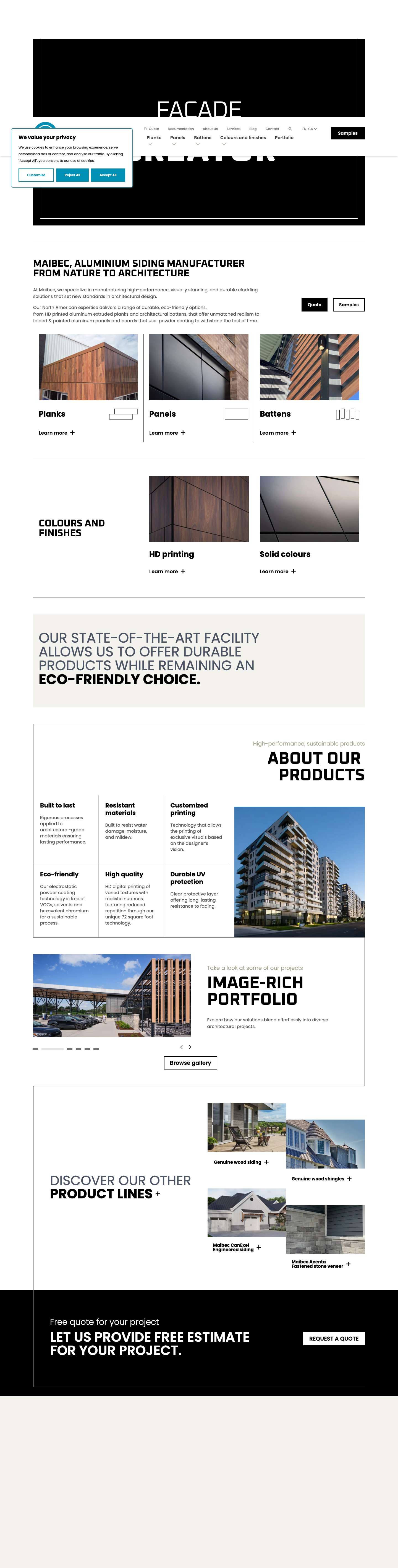 Maibec Alu | Aluminium Siding Manufacturer searchsearchsearch - Full Screenshot