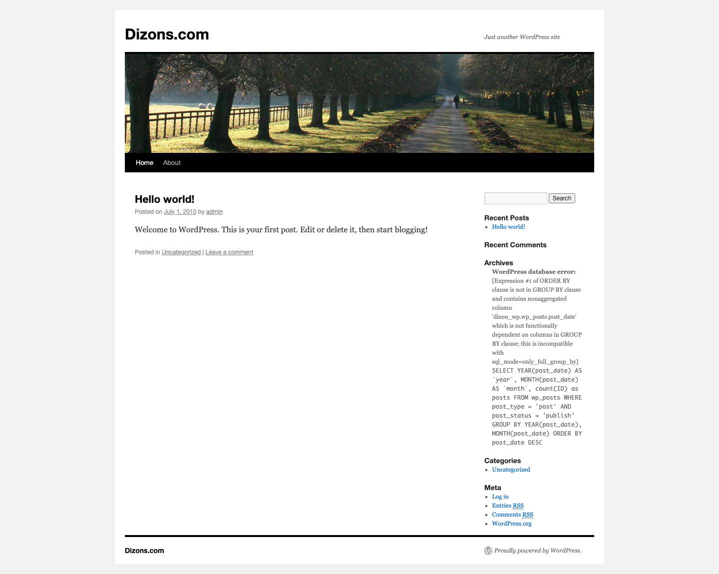 Dizons.com | Just another WordPress site - Full Screenshot