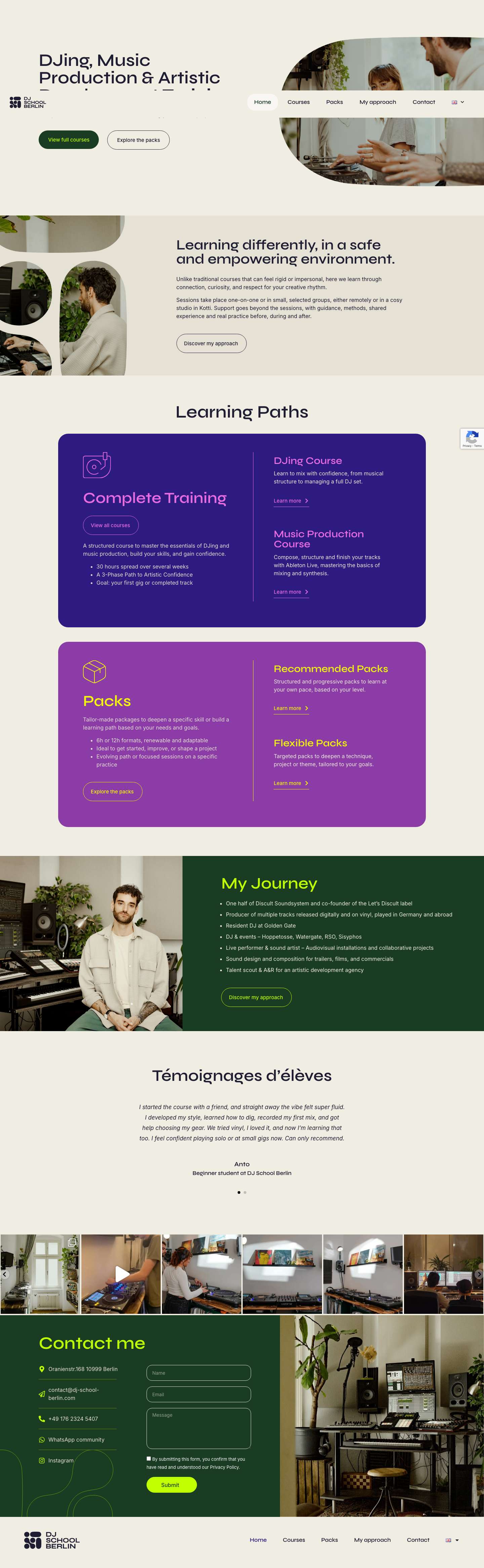 DJ School Berlin | DJing & Music Production Courses - Full Screenshot