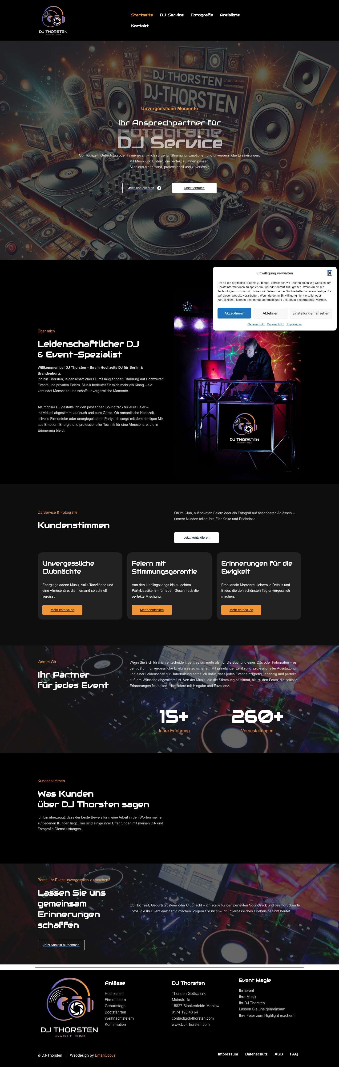 Startseite - DJ Thorsten - Full Screenshot