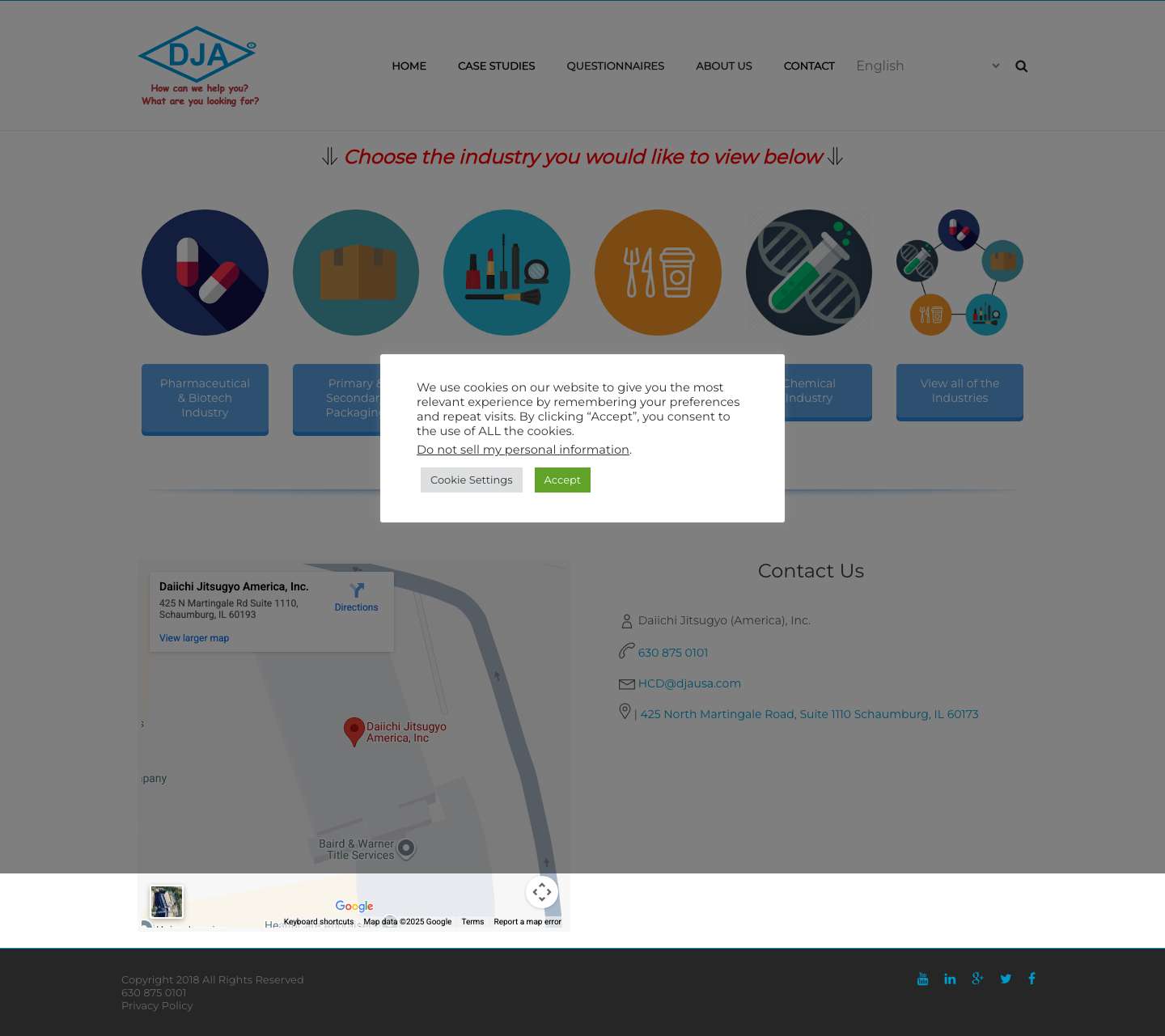 Industry Selection - DJA Pharma - Full Screenshot