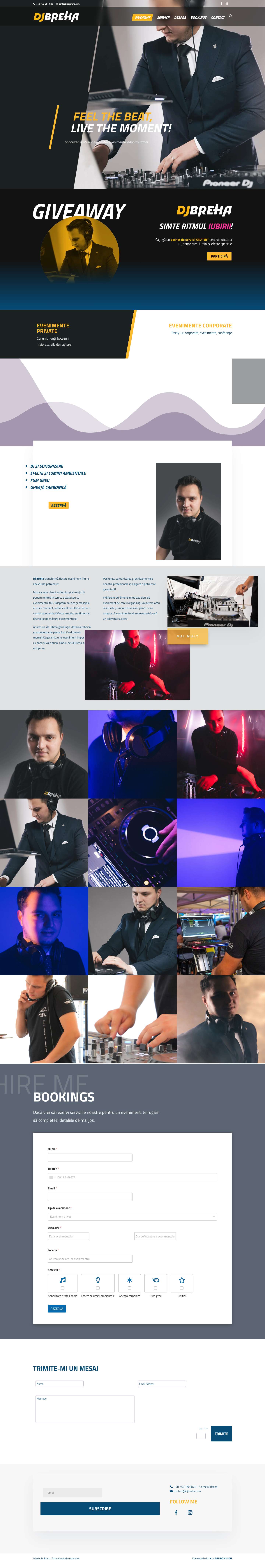 DJ Breha - Feel the beat, live the moment! | DJ si sonorizari profesionale evenimente, nunti - Cluj-Napoca - Full Screenshot