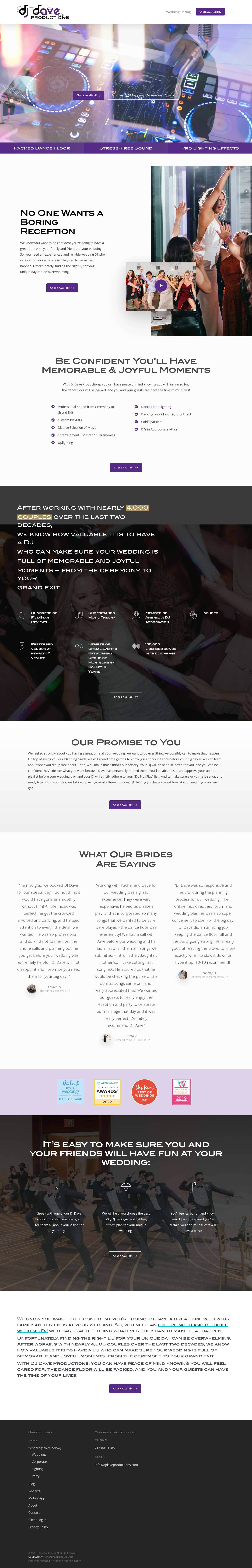 DJs & Disc Jockey Entertainment in Houston, TX | DJ Dave Productions - Full Screenshot