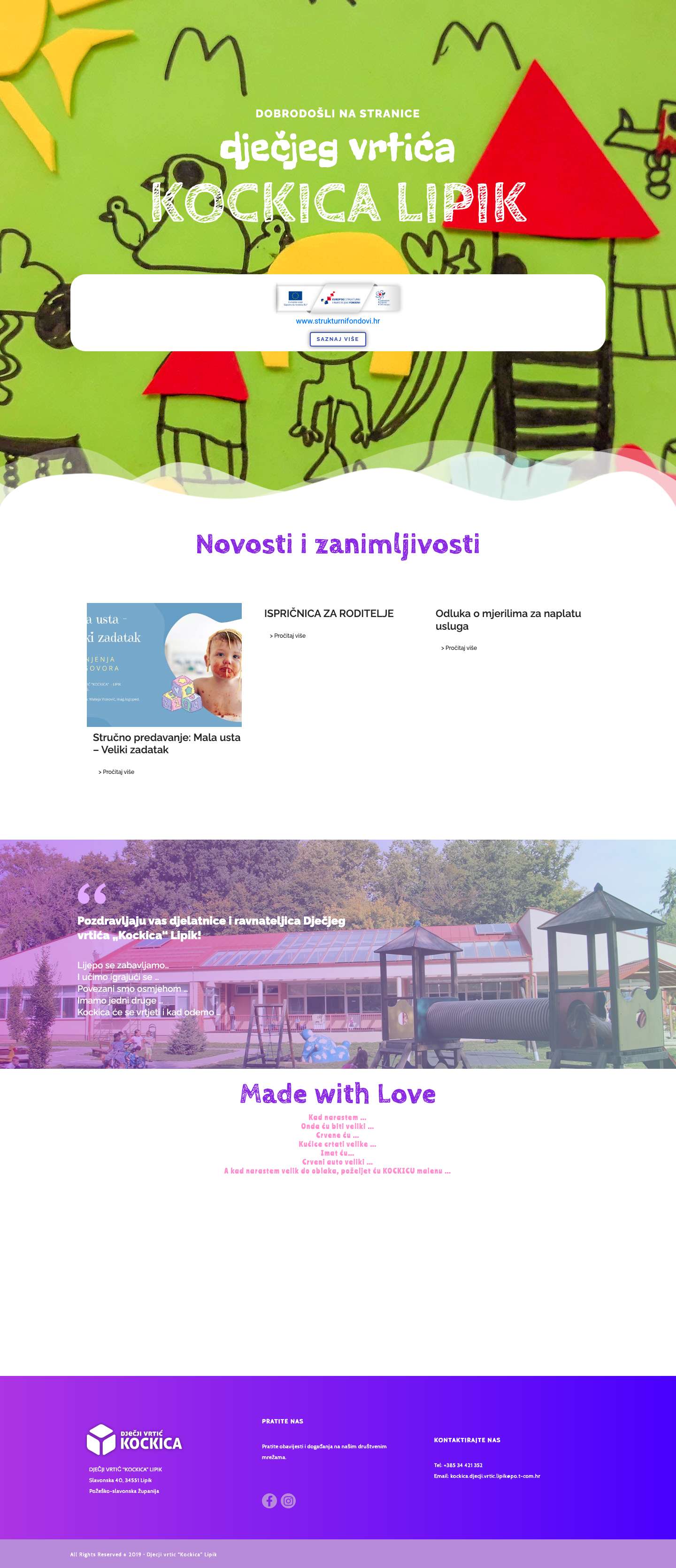 Djecji vrtic Kockica – Lipik - Full Screenshot
