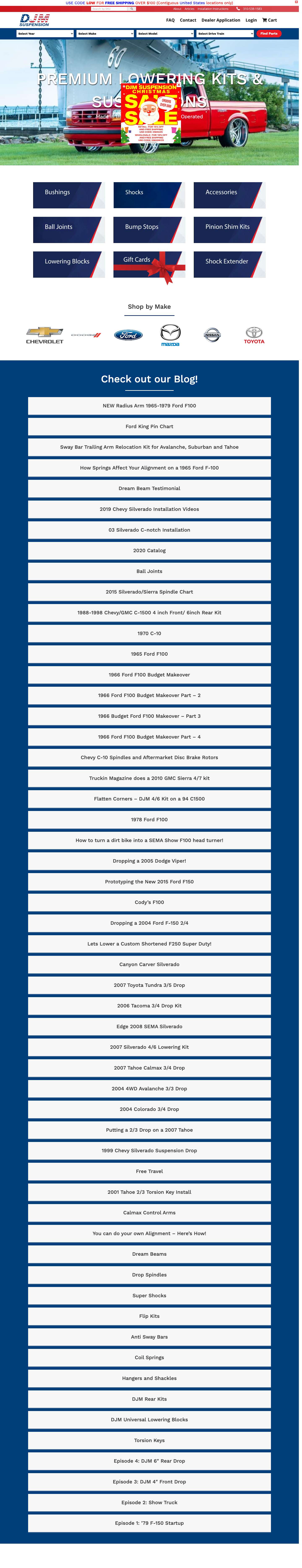 DJM Suspension - Lowering Kits & Suspensions for Trucks & SUVs - Full Screenshot