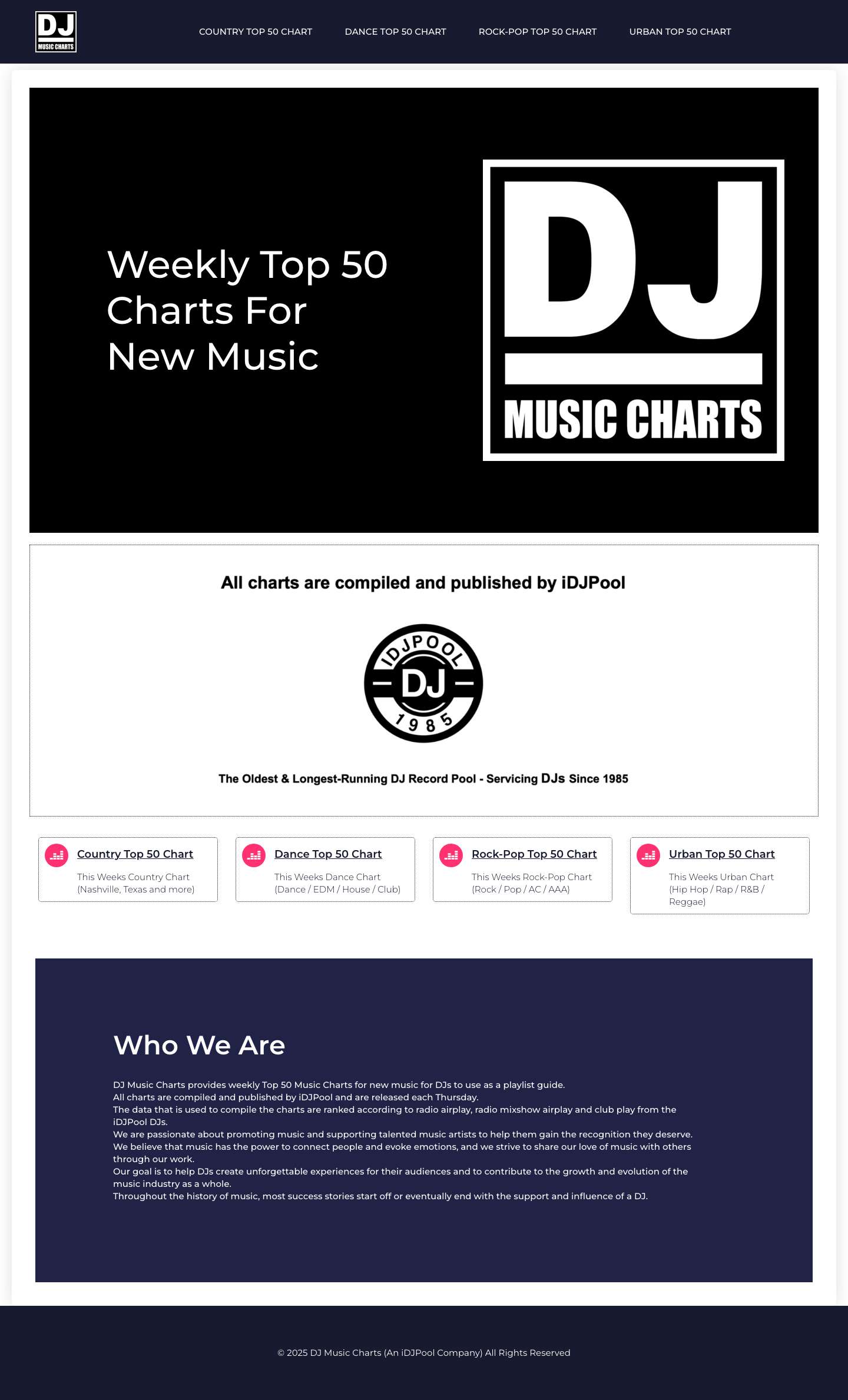 DJ Music Charts – Weekly Top 50 Music Charts for DJs - Full Screenshot