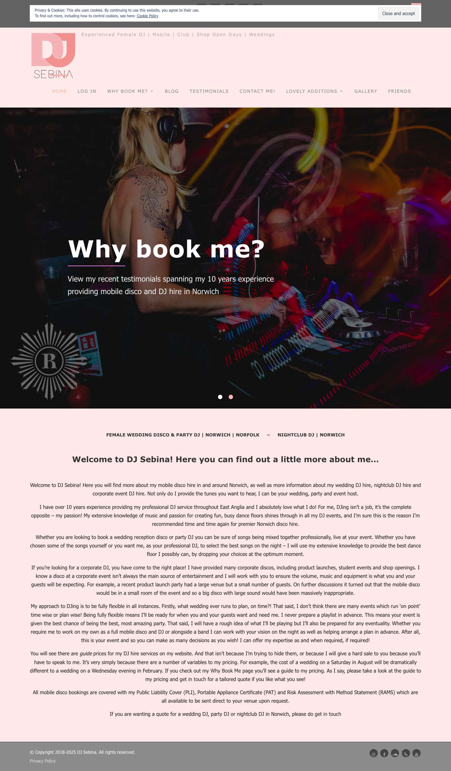 Home ~ Premier Female Mobile & Club DJ - Full Screenshot