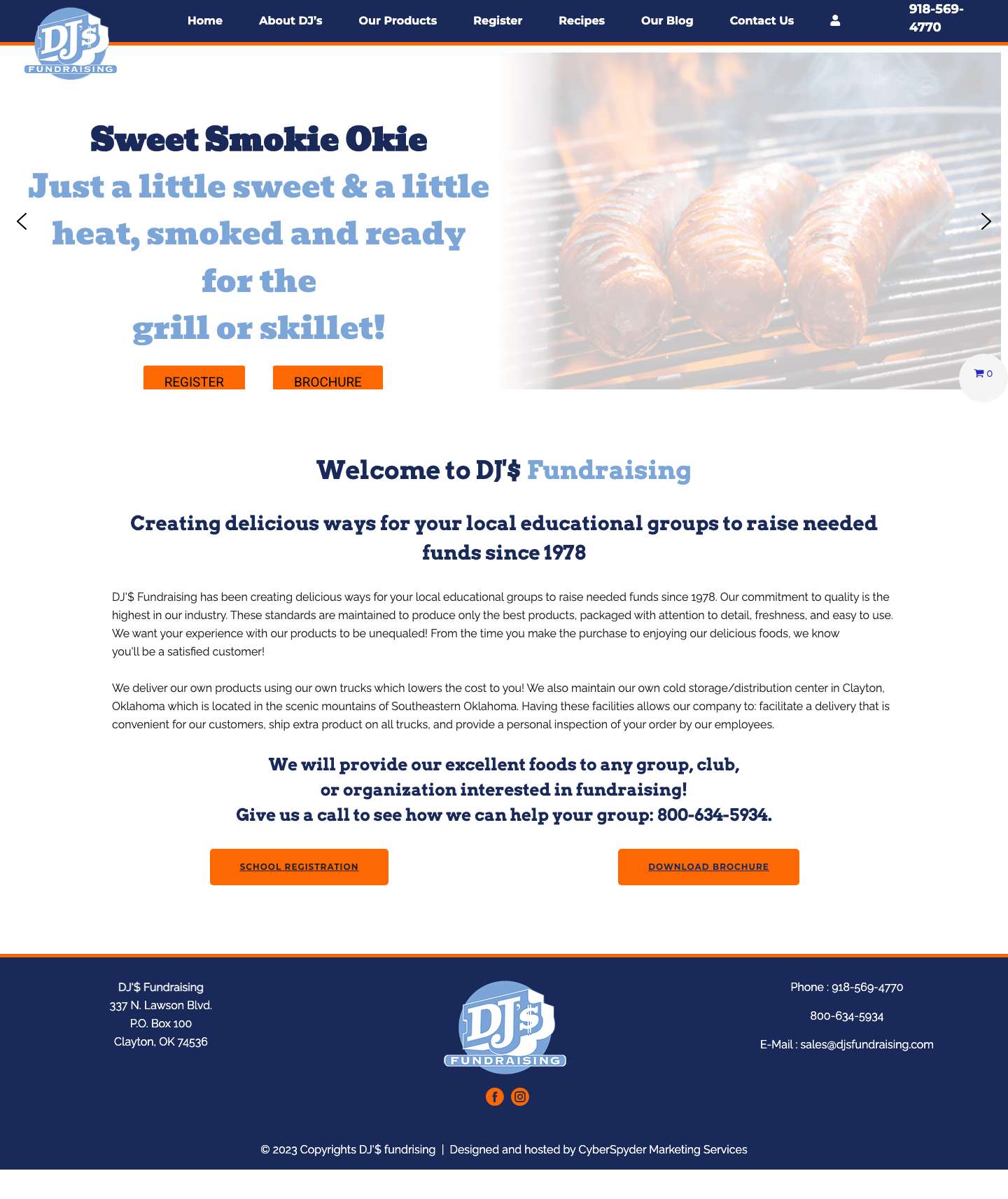 Create delicious meals for your local groups | DJ'$ Fundraising - Full Screenshot