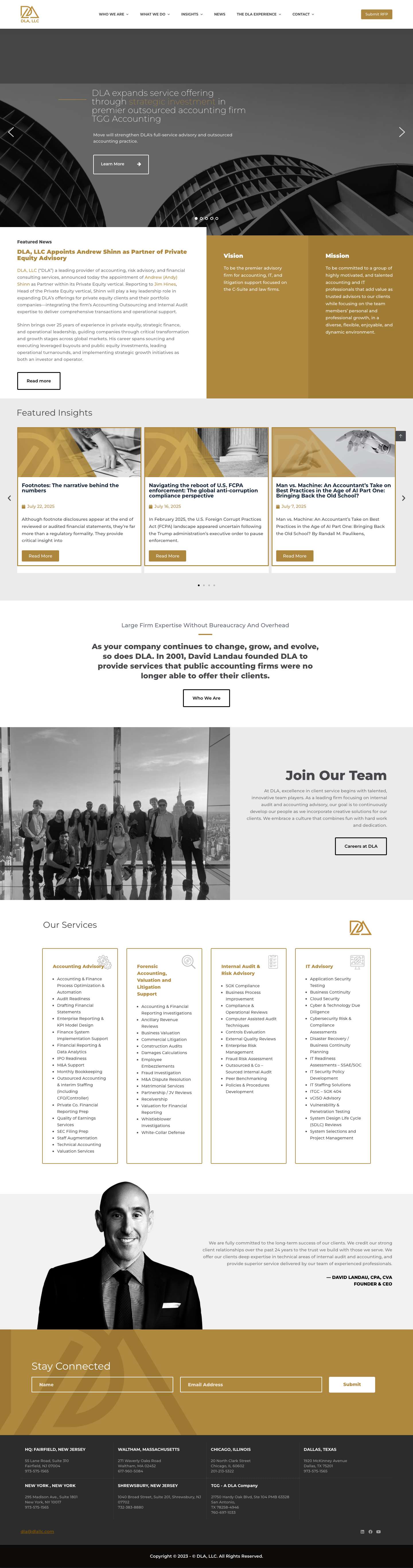 DLA LLC | Trusted Accounting, Internal Audit, & Advisory Services - Full Screenshot