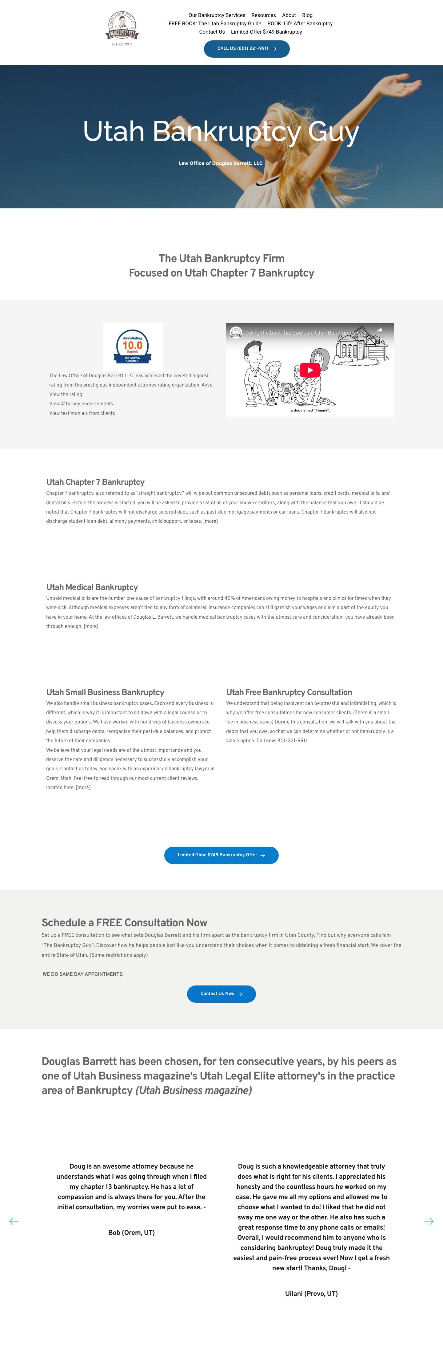 Utah Bankruptcy Attorney - Law Office of Douglas Barrett the Bankruptcy Guy - Full Screenshot