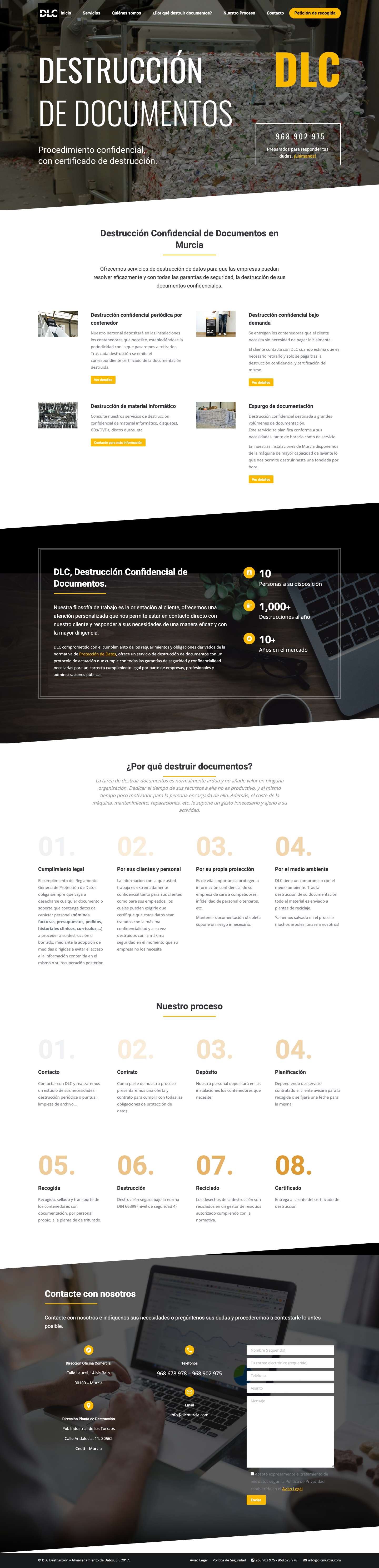 Home | DLC Destrucción Confidencial de Documentos - Full Screenshot
