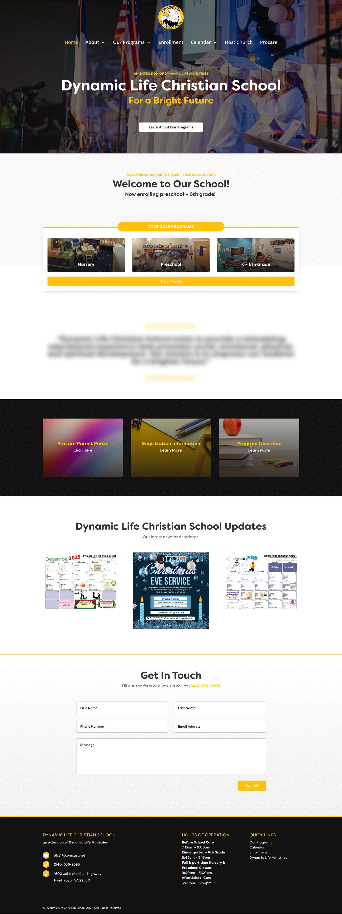 Dynamic Life Christian School | Teaching students to love God, to love one another, and to recognize that we are all unique and special in the eyes of God. - Full Screenshot