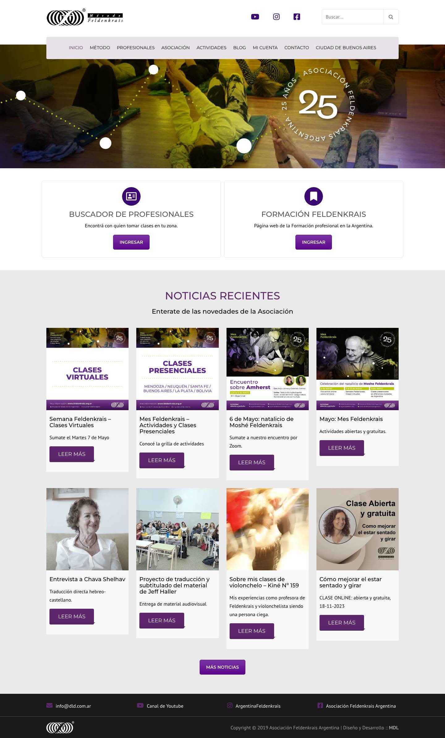 Feldenkrais Argentina – Asociación Feldenkrais Argentina - Full Screenshot