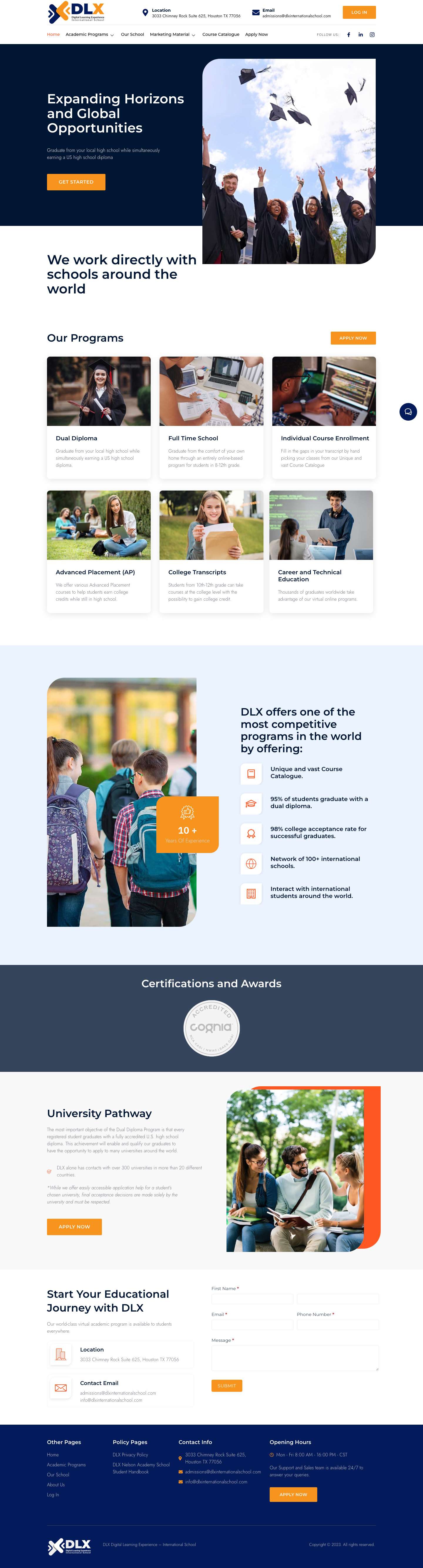 DLX International School – Expanding Horizons and Global Opportunities - Full Screenshot