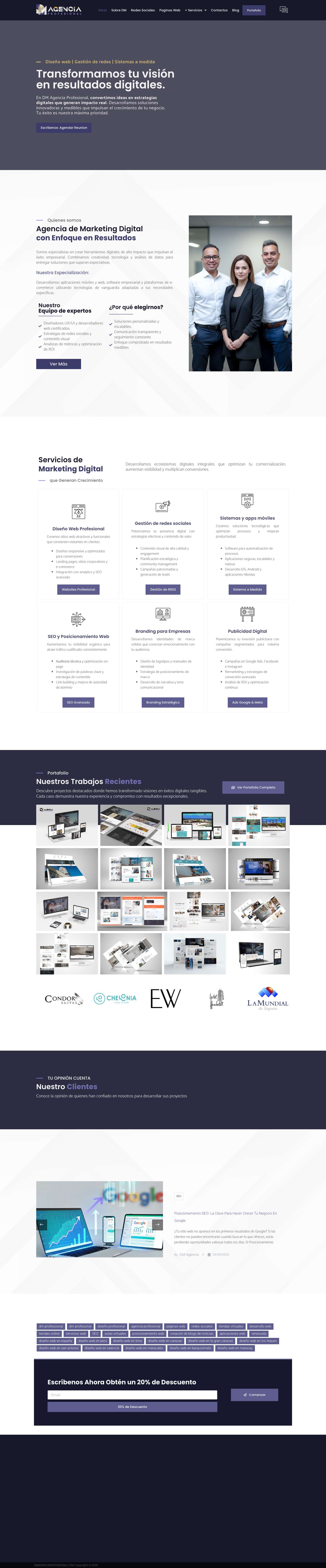 DM Agencia Profesional - Diseño Web - Diseño De Herramientas Digitales - Full Screenshot
