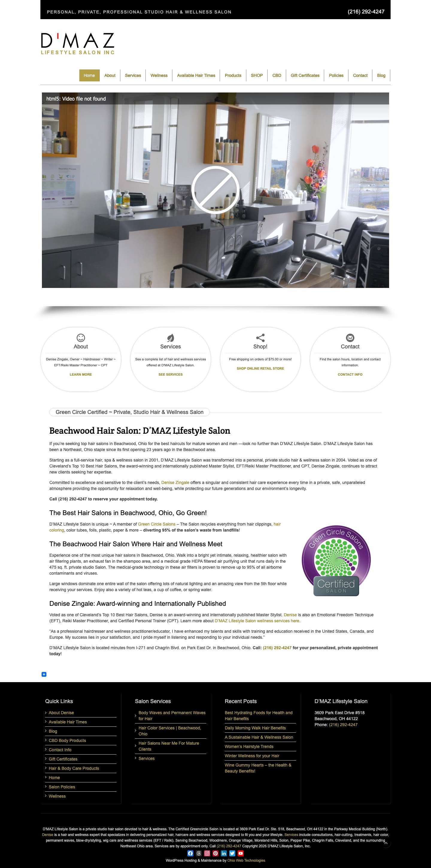 DMAZ Hair & Wellness Salon in Beachwood, OH | Hair & Wellnessplay-sharp-fill - Full Screenshot